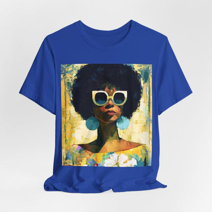 Sunshine Day Lady T-Shirt - Afrocentric Art by The Trini Gee