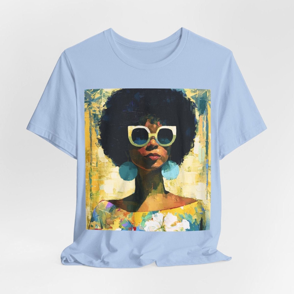 Sunshine Day Lady T-Shirt - Afrocentric Art by The Trini Gee