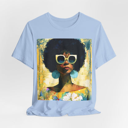 Sunshine Day Lady T-Shirt - Afrocentric Art by The Trini Gee