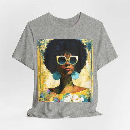 Sunshine Day Lady T-Shirt - Afrocentric Art by The Trini Gee