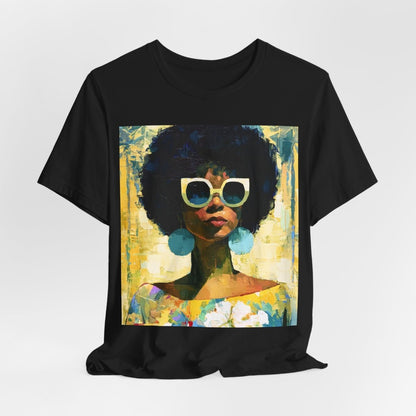 Sunshine Day Lady T-Shirt - Afrocentric Art by The Trini Gee