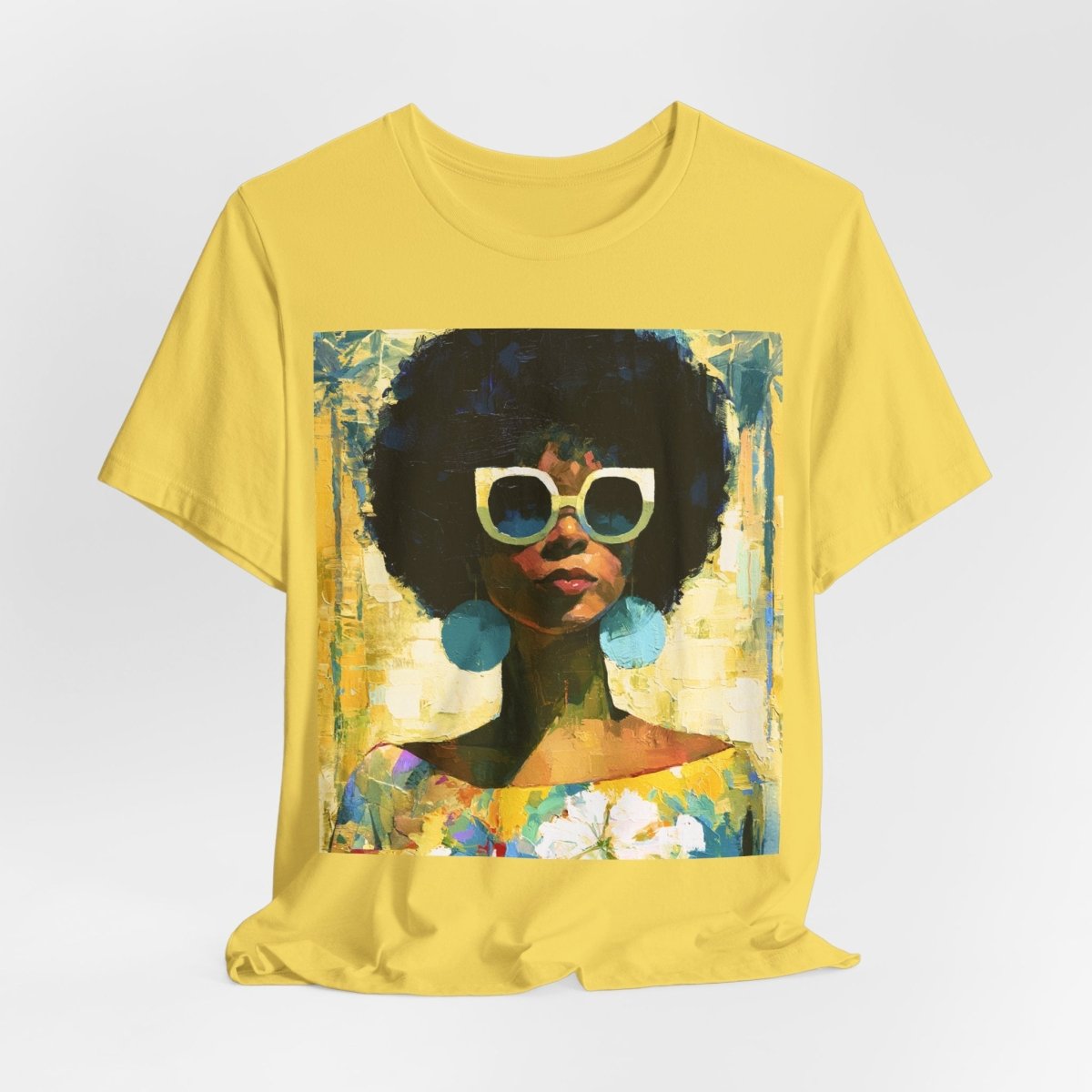 Sunshine Day Lady T-Shirt - Afrocentric Art by The Trini Gee