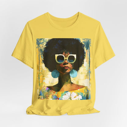 Sunshine Day Lady T-Shirt - Afrocentric Art by The Trini Gee
