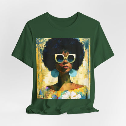 Sunshine Day Lady T-Shirt - Afrocentric Art by The Trini Gee