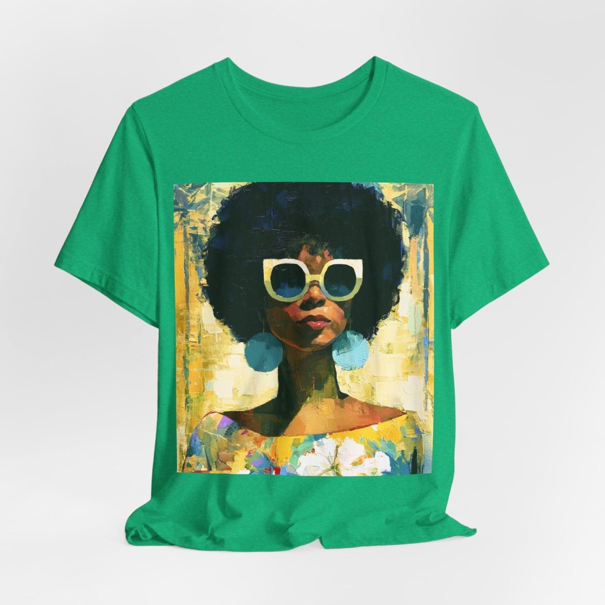 Sunshine Day Lady T-Shirt - Afrocentric Art by The Trini Gee