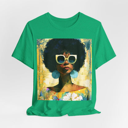 Sunshine Day Lady T-Shirt - Afrocentric Art by The Trini Gee