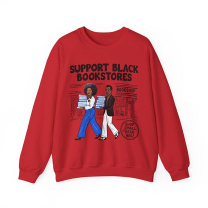 Support Black Bookstores Sweatshirt - Afrocentric Art by The Trini Gee