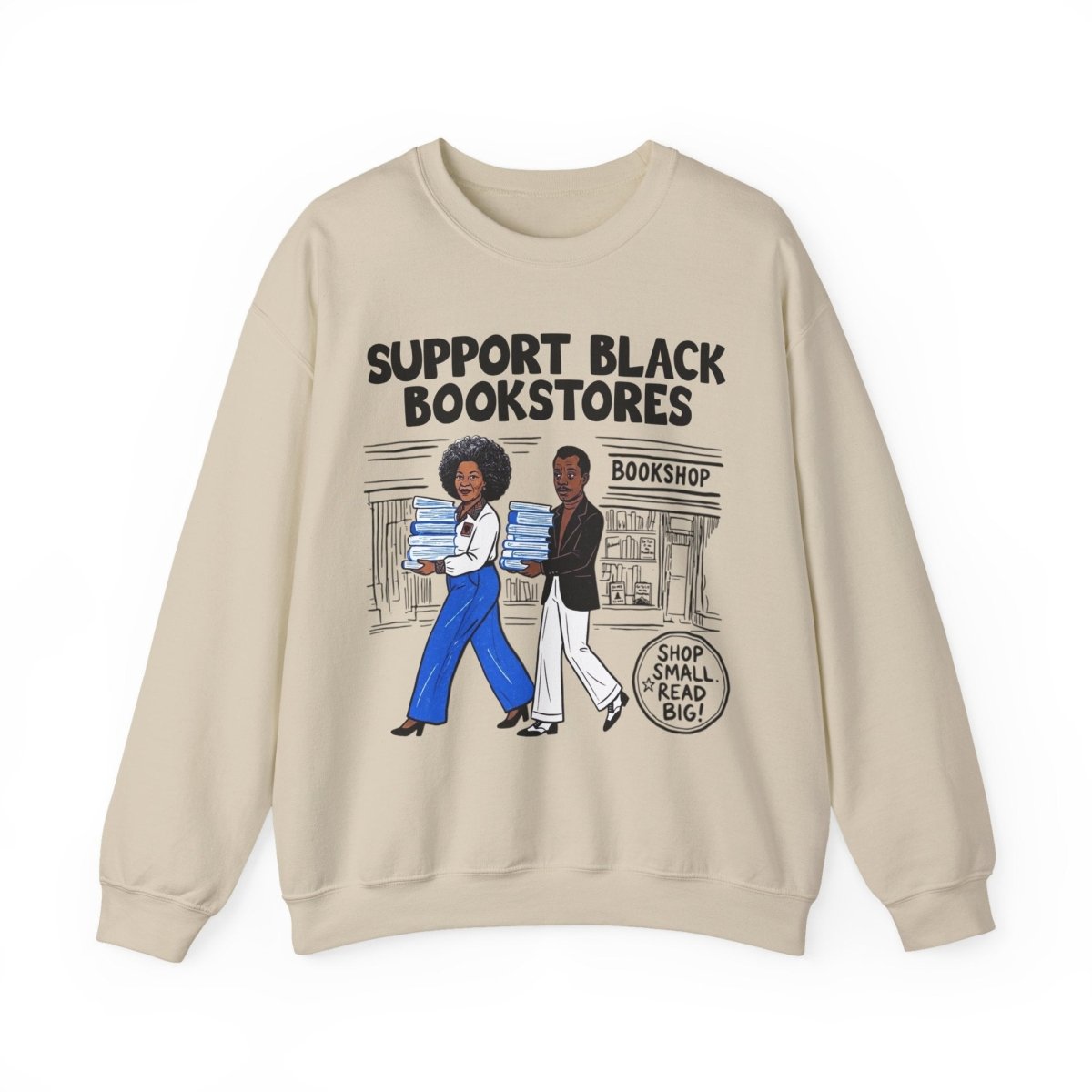 Support Black Bookstores Sweatshirt - Afrocentric Art by The Trini Gee