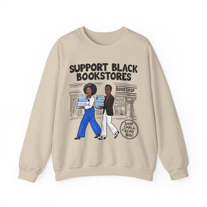 Support Black Bookstores Sweatshirt - Afrocentric Art by The Trini Gee