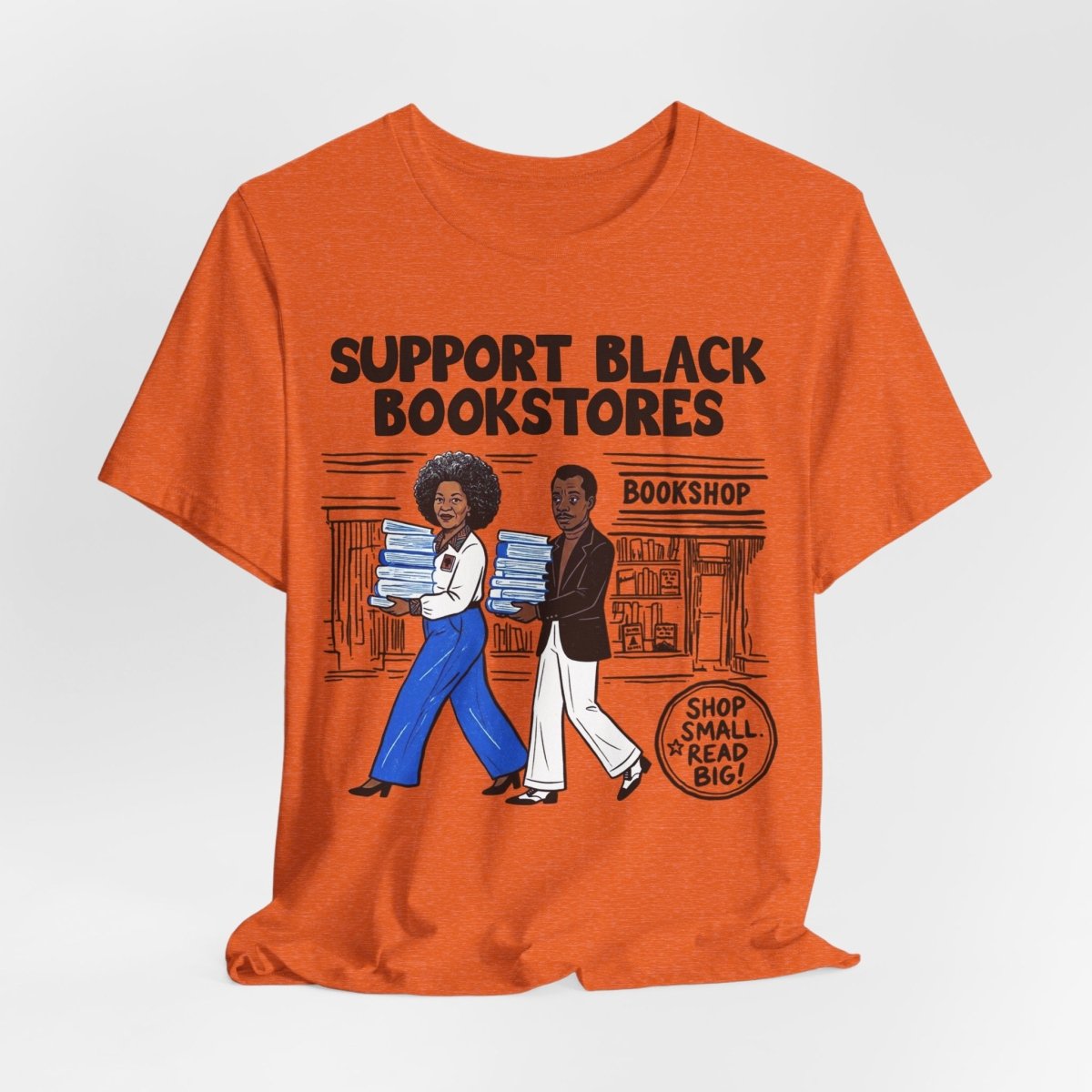 Support Black Bookstores T-Shirt - Afrocentric Art by The Trini Gee
