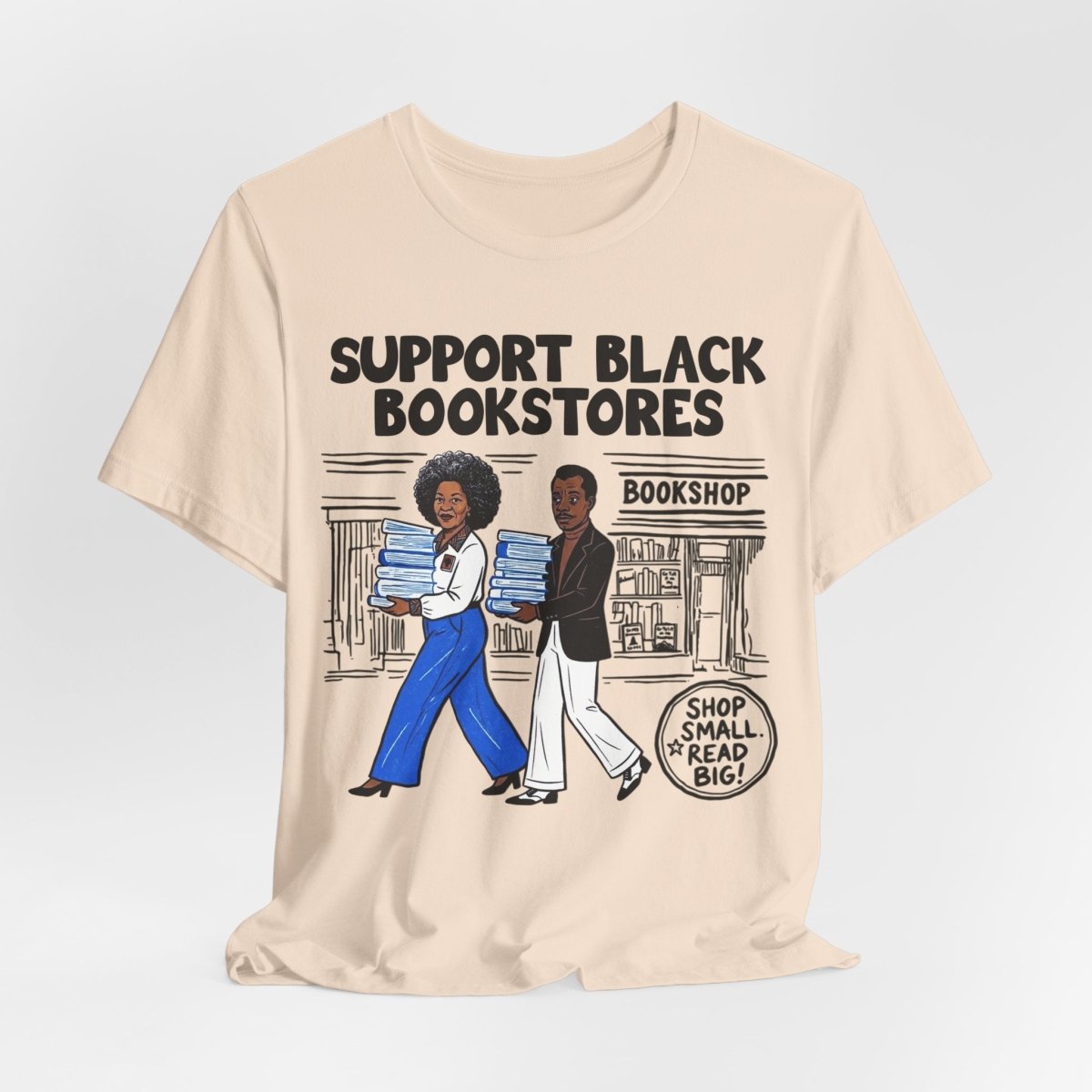 Support Black Bookstores T-Shirt - Afrocentric Art by The Trini Gee