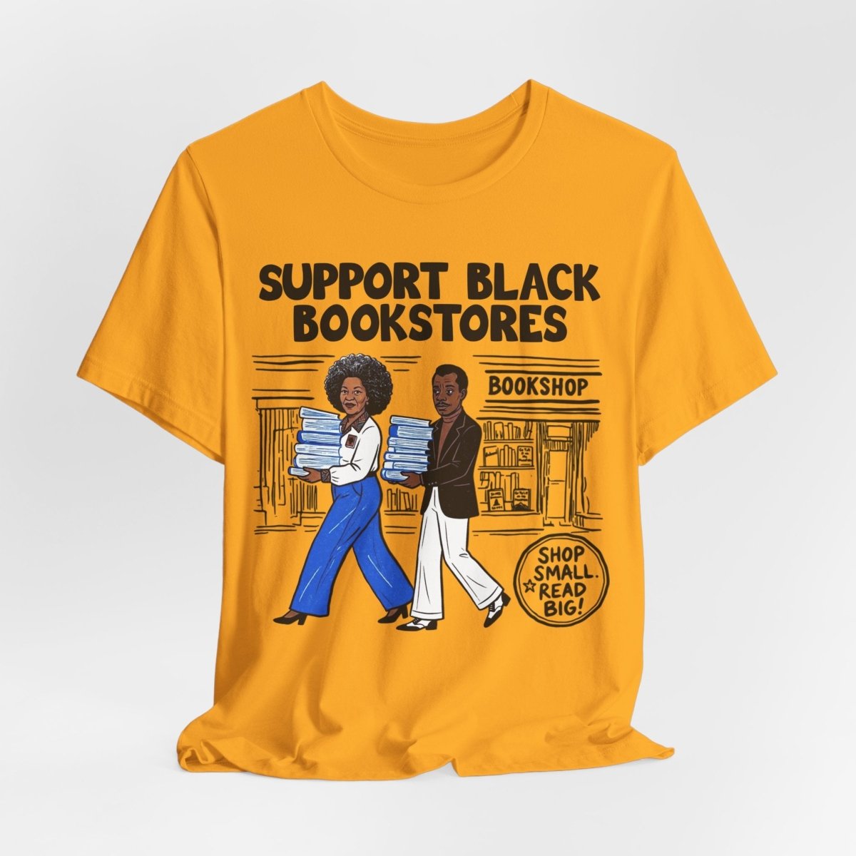 Support Black Bookstores T-Shirt - Afrocentric Art by The Trini Gee