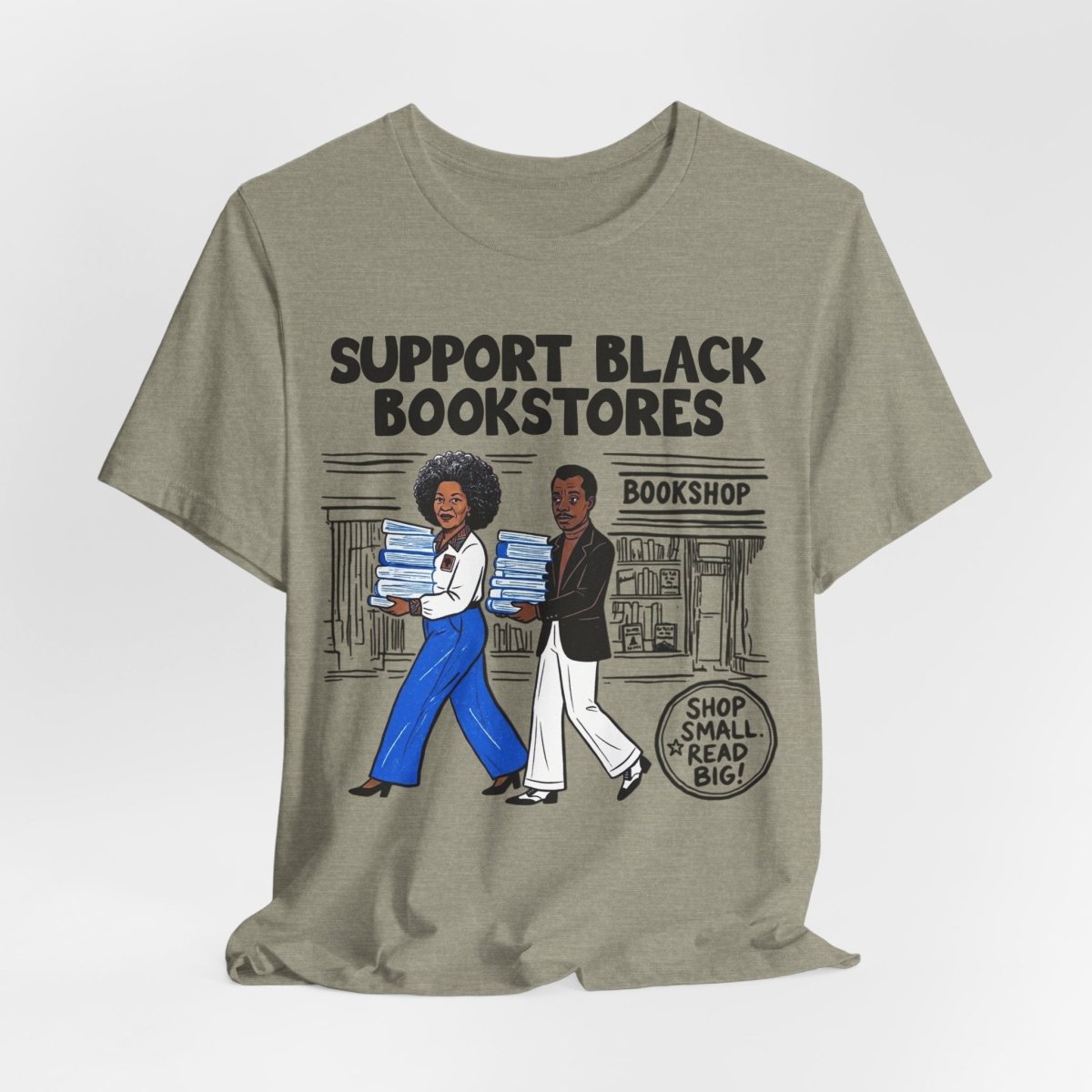 Support Black Bookstores T-Shirt - Afrocentric Art by The Trini Gee