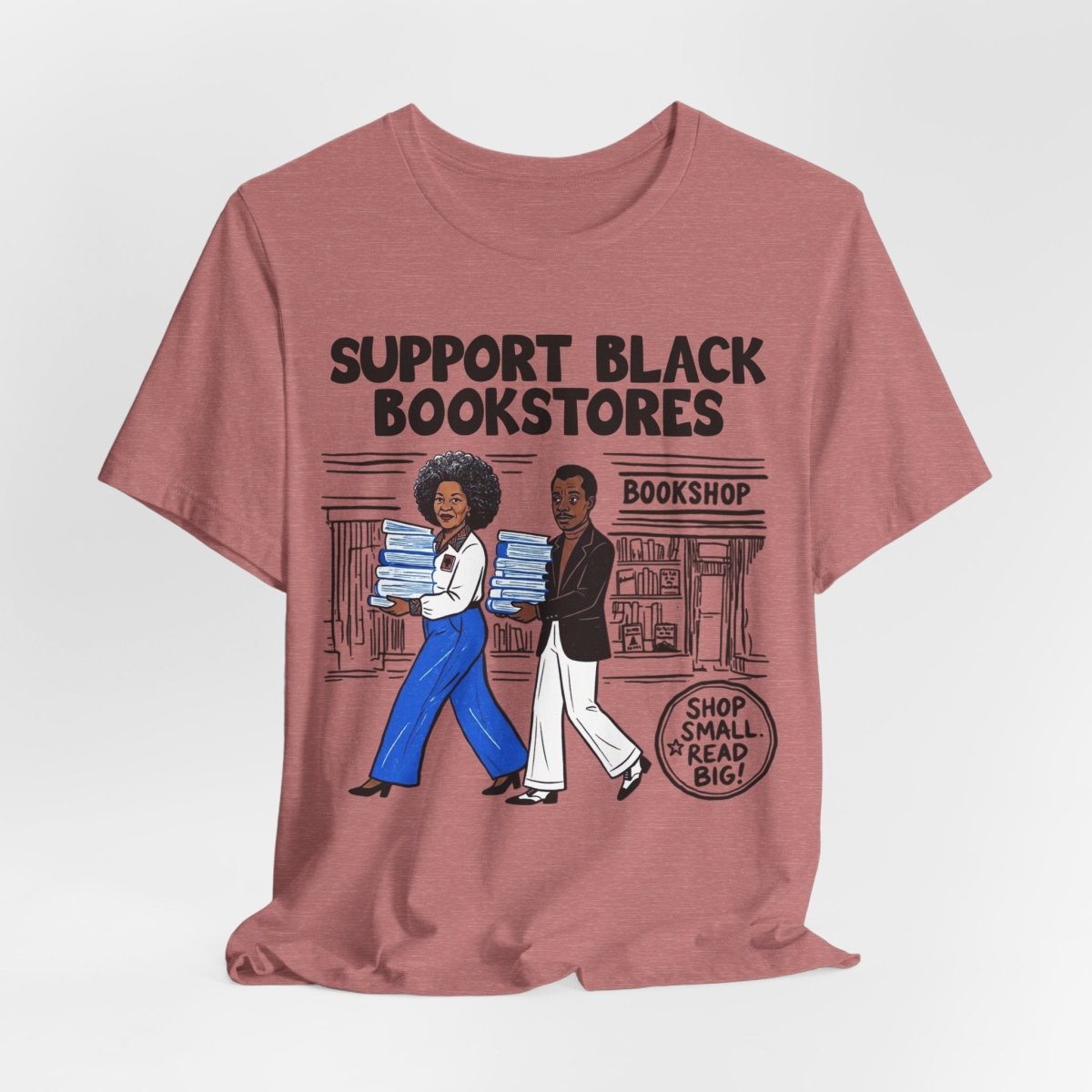 Support Black Bookstores T-Shirt - Afrocentric Art by The Trini Gee