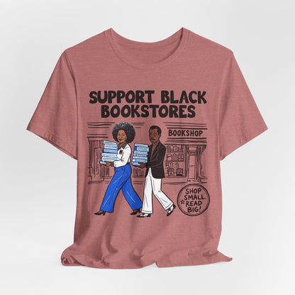 Support Black Bookstores T-Shirt - Afrocentric Art by The Trini Gee