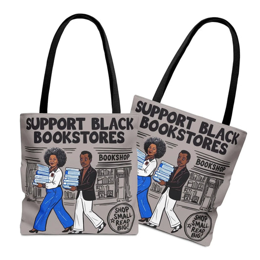 Support Black Bookstores Tote Bag - Afrocentric Art by The Trini Gee