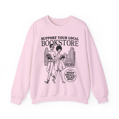 Support Your Local Bookstore Sweatshirt - Afrocentric Art by The Trini Gee