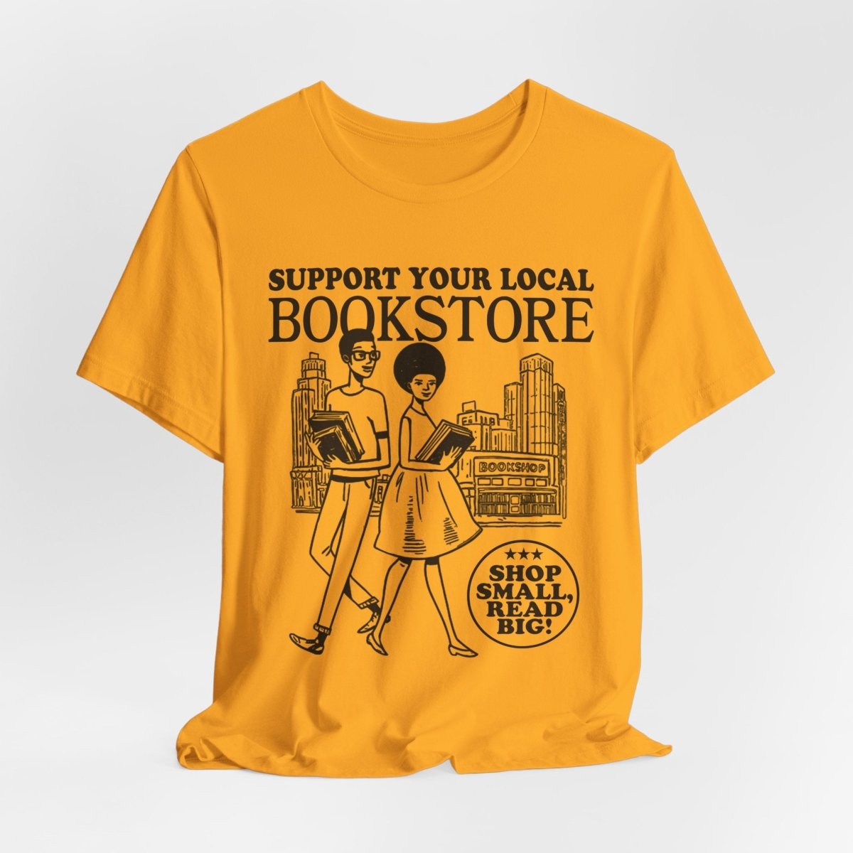 Support Your Local Bookstore T-Shirt - Afrocentric Art by The Trini Gee