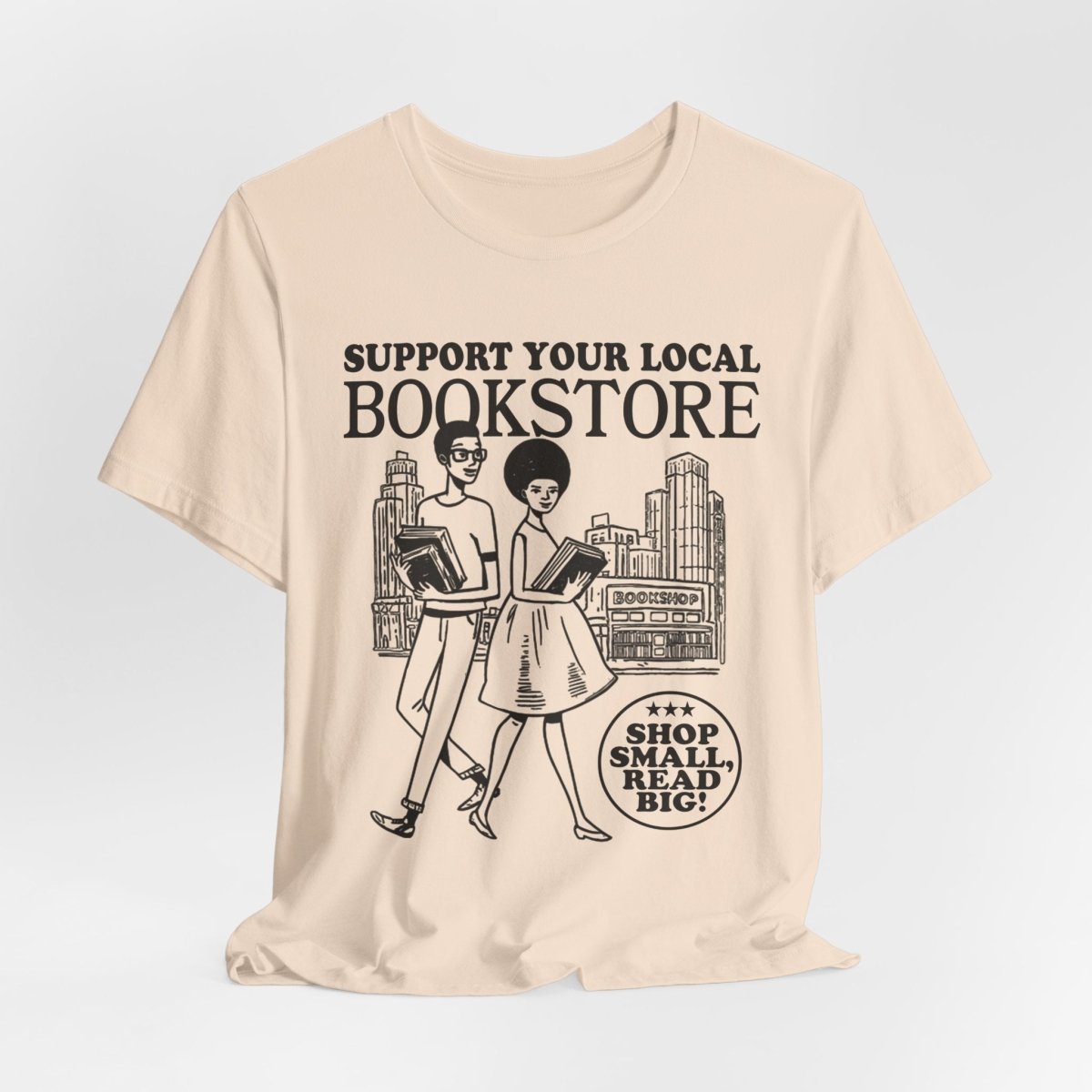 Support Your Local Bookstore T-Shirt - Afrocentric Art by The Trini Gee