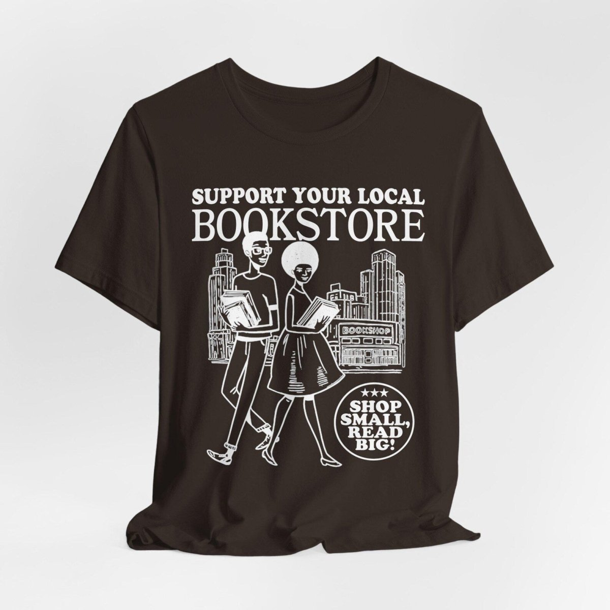 Support Your Local Bookstore T-Shirt - Afrocentric Art by The Trini Gee