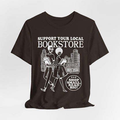 Support Your Local Bookstore T-Shirt - Afrocentric Art by The Trini Gee