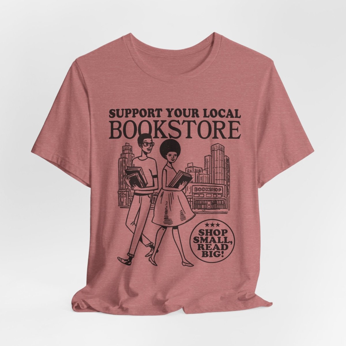 Support Your Local Bookstore T-Shirt - Afrocentric Art by The Trini Gee
