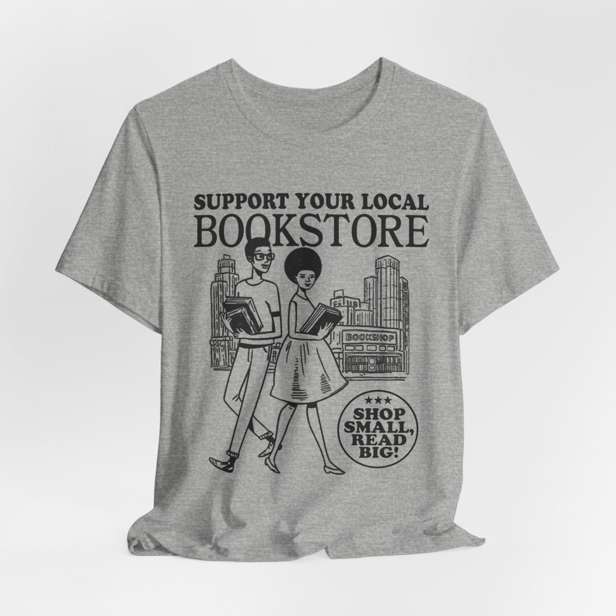 Support Your Local Bookstore T-Shirt - Afrocentric Art by The Trini Gee