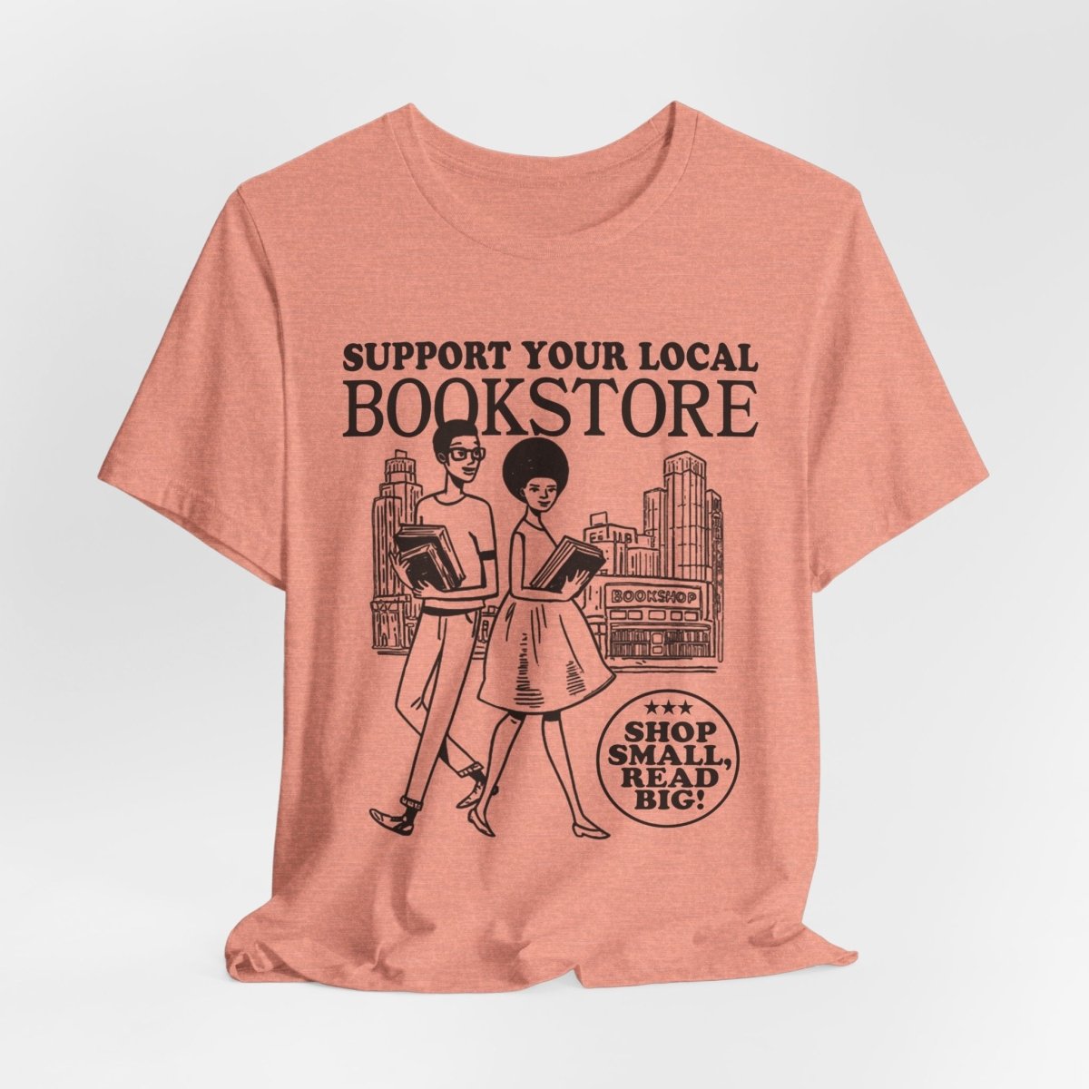 Support Your Local Bookstore T-Shirt - Afrocentric Art by The Trini Gee