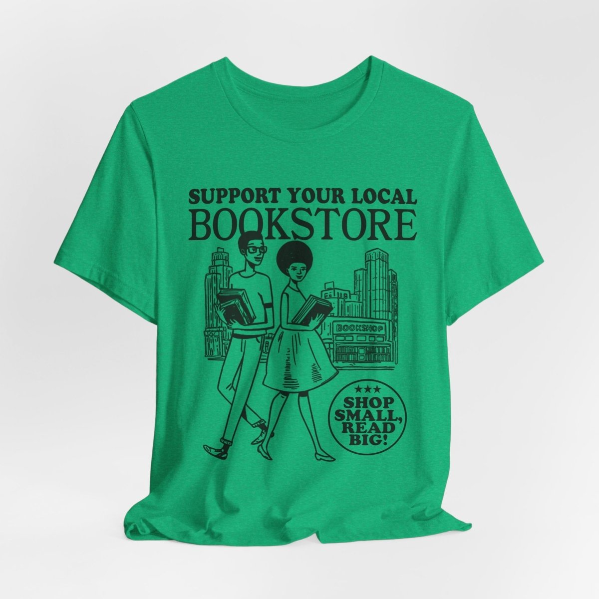 Support Your Local Bookstore T-Shirt - Afrocentric Art by The Trini Gee