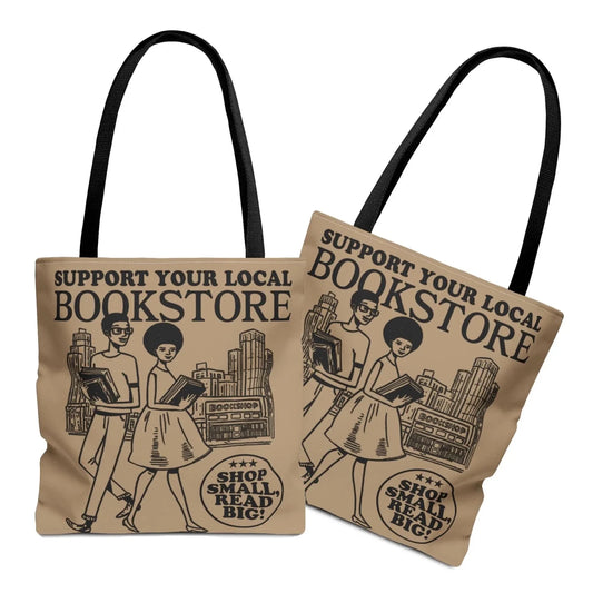 Support Your Local Bookstore Tote Bag - Afrocentric Art by The Trini Gee