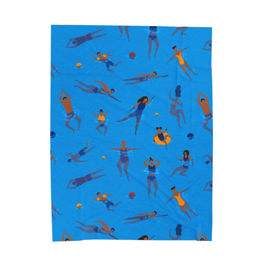 Swimmers Throw Blanket - Afrocentric Art by The Trini Gee