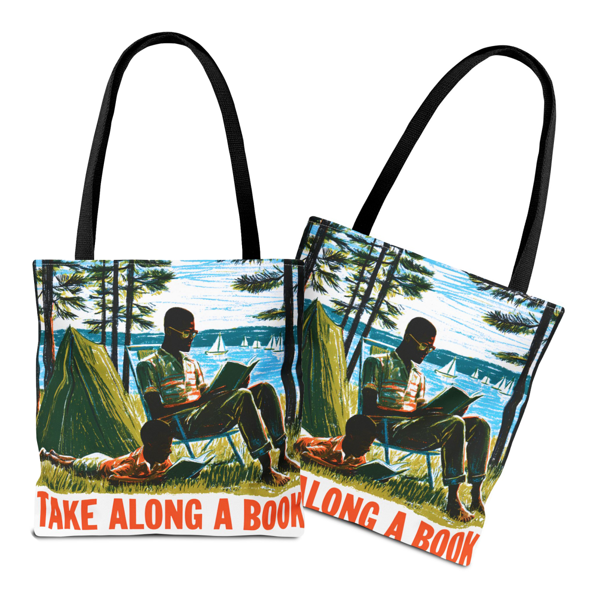 Take Along a Book Tote Bag - Afrocentric Art by The Trini Gee