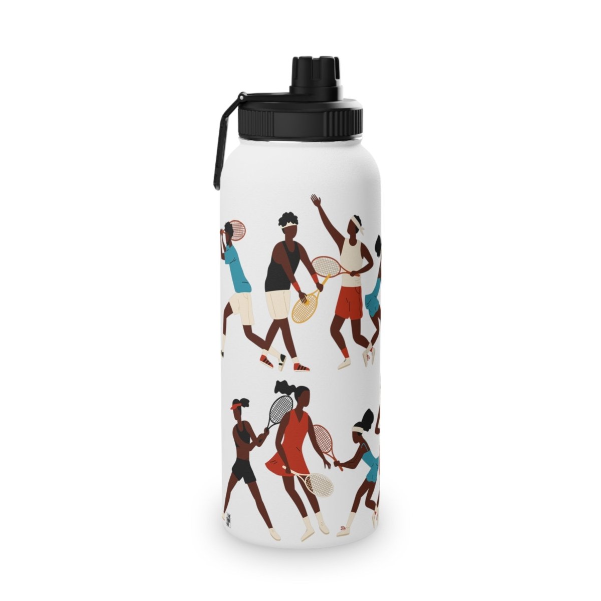 Tennis 32oz Water Bottle - Afrocentric Art by The Trini Gee