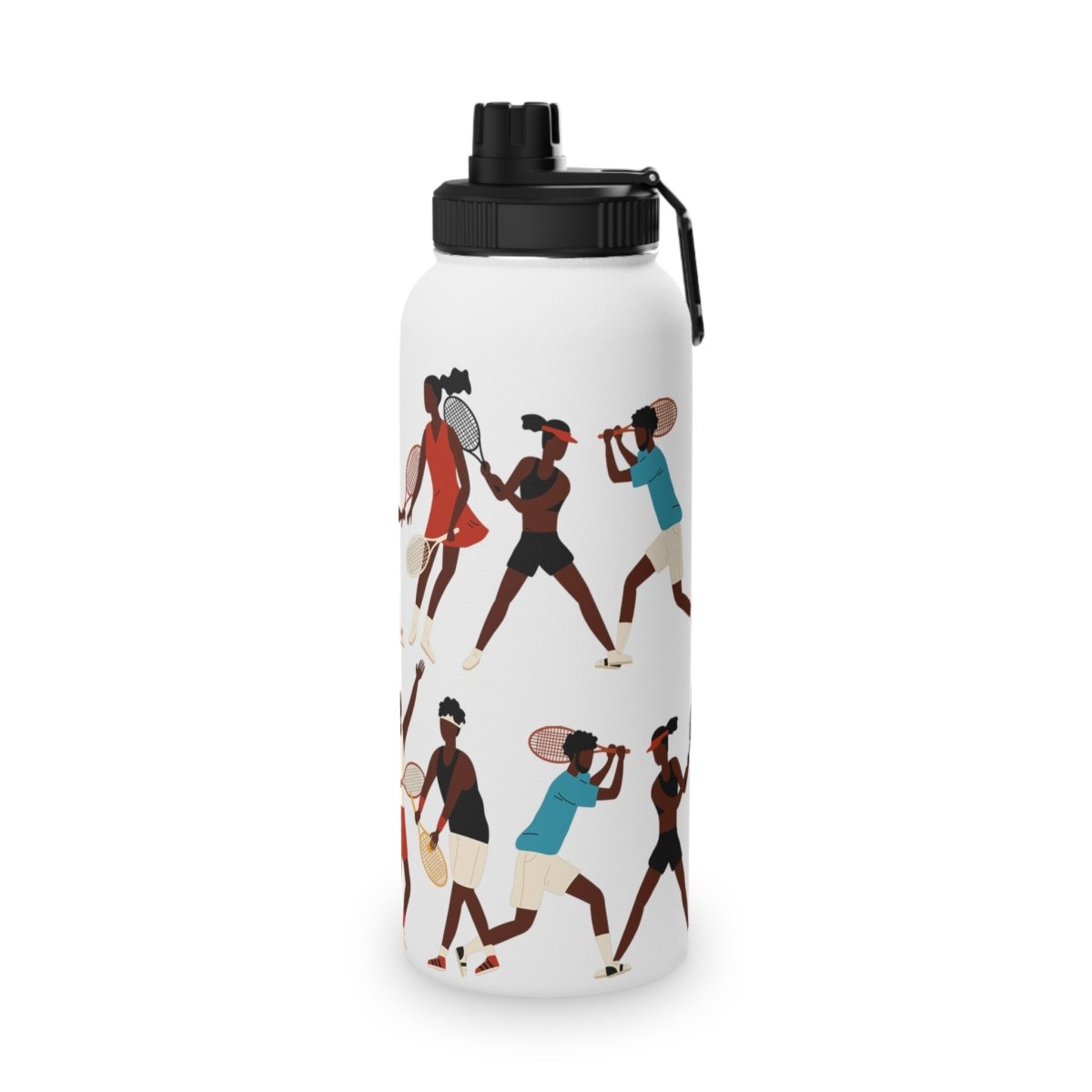 Tennis 32oz Water Bottle - Afrocentric Art by The Trini Gee