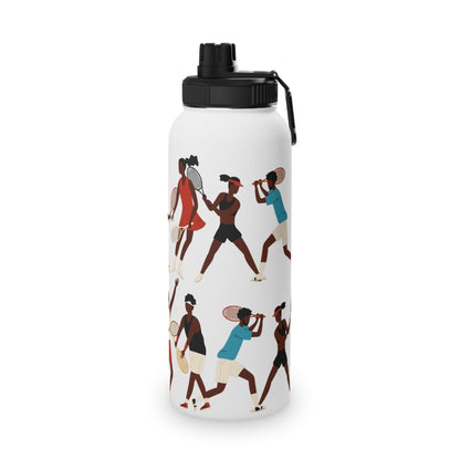 Tennis 32oz Water Bottle - Afrocentric Art by The Trini Gee