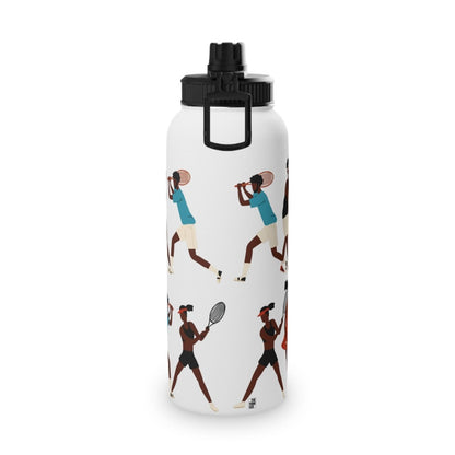 Tennis 32oz Water Bottle - Afrocentric Art by The Trini Gee
