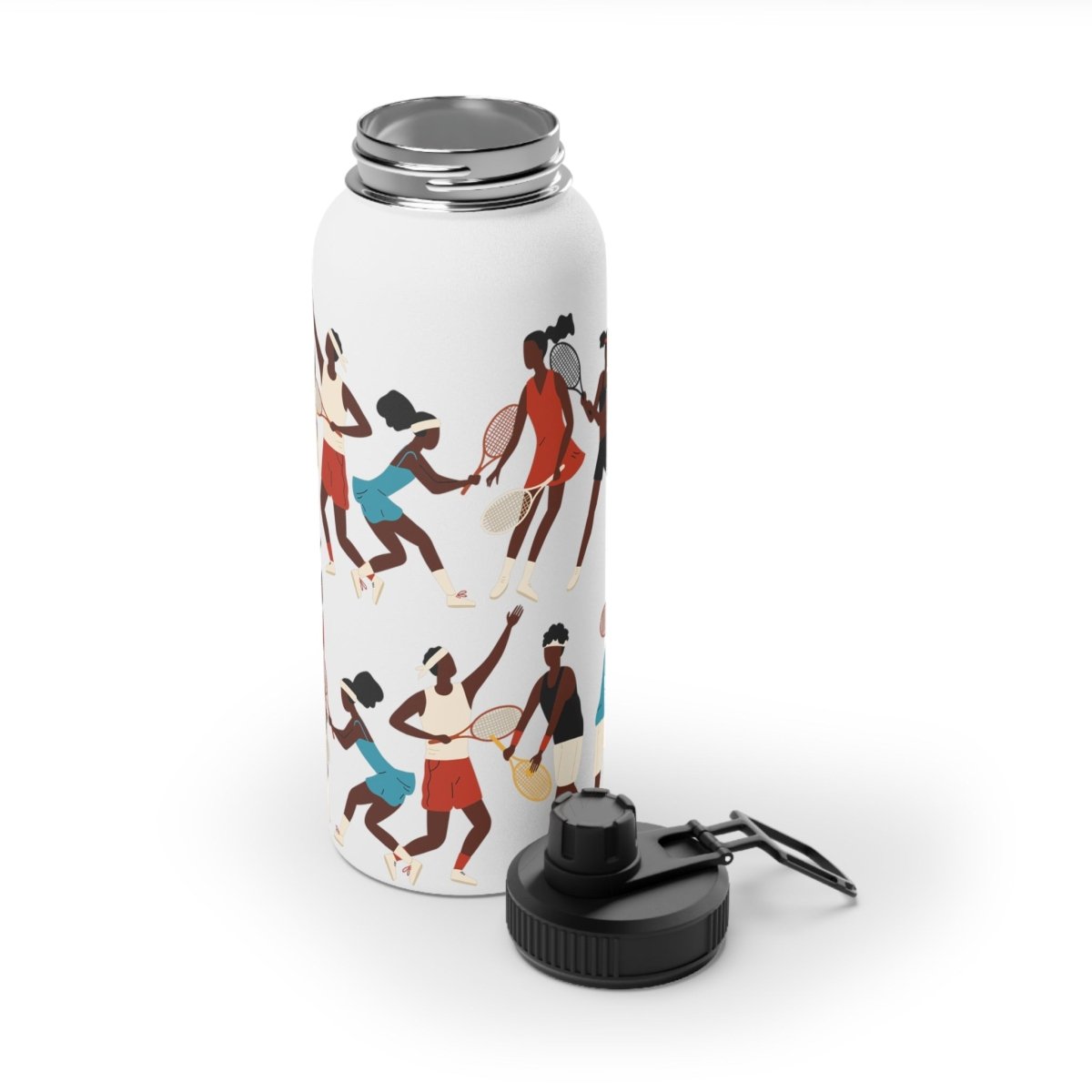 Tennis 32oz Water Bottle - Afrocentric Art by The Trini Gee