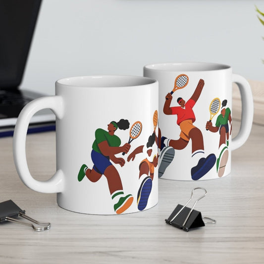 Tennis Players Mug - Afrocentric Art by The Trini Gee