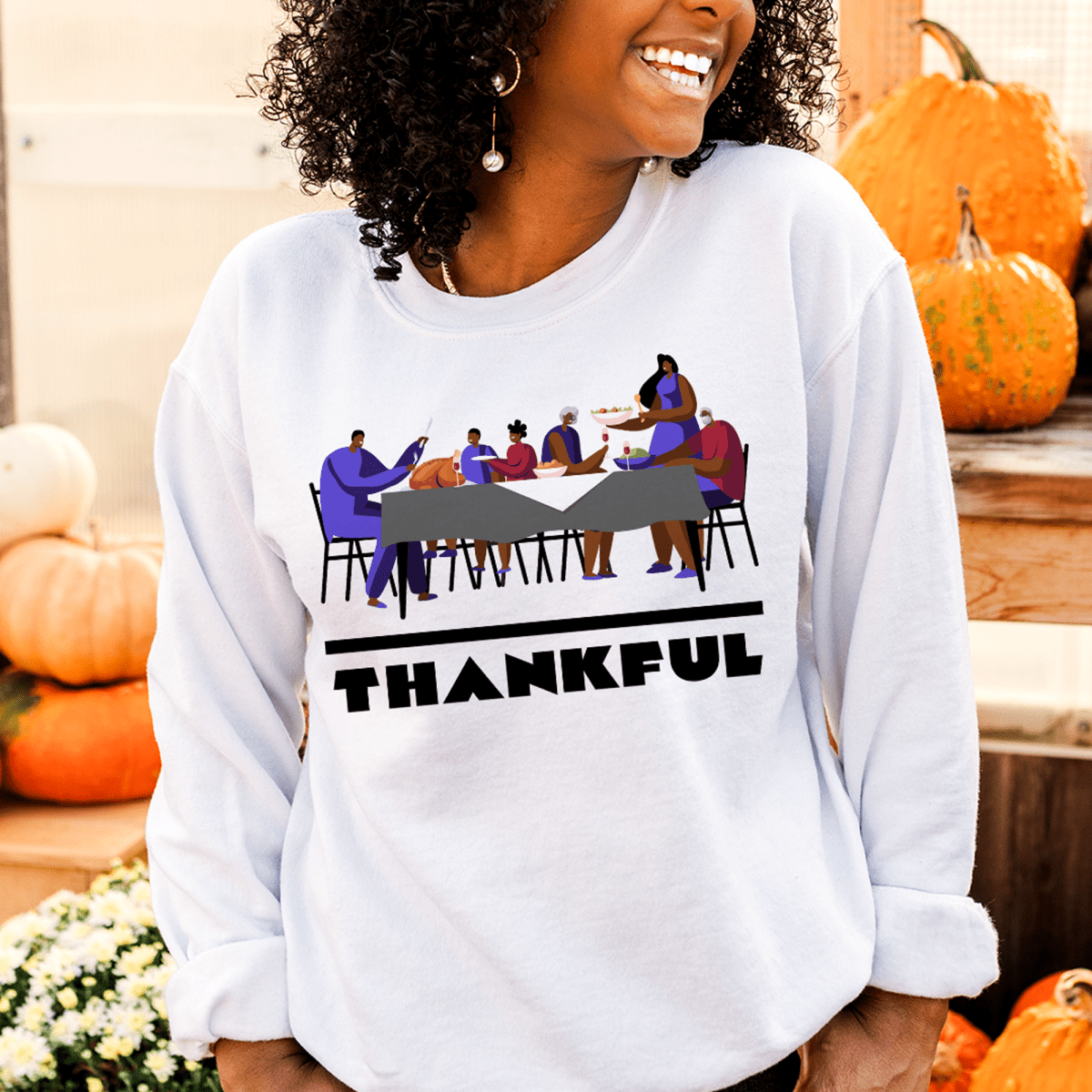 Thankful Sweatshirt - Afrocentric Art by The Trini Gee