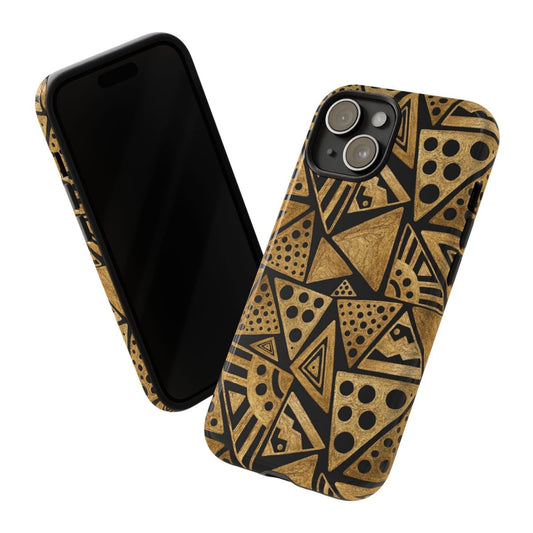 Tribal Triangles Phone Case - Afrocentric Art by The Trini Gee