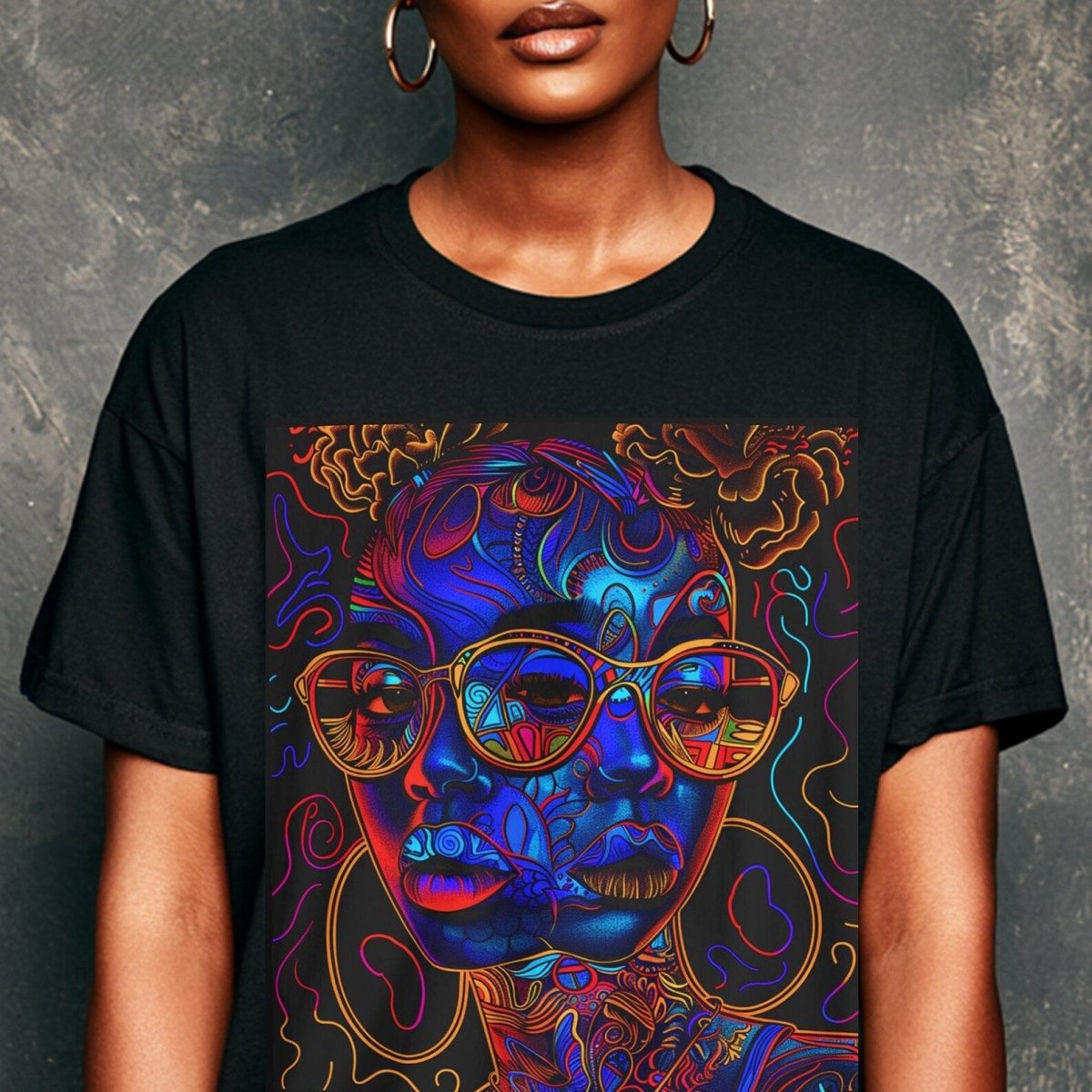 Trippy Psychedelic T‑Shirt - Afrocentric Art by The Trini Gee