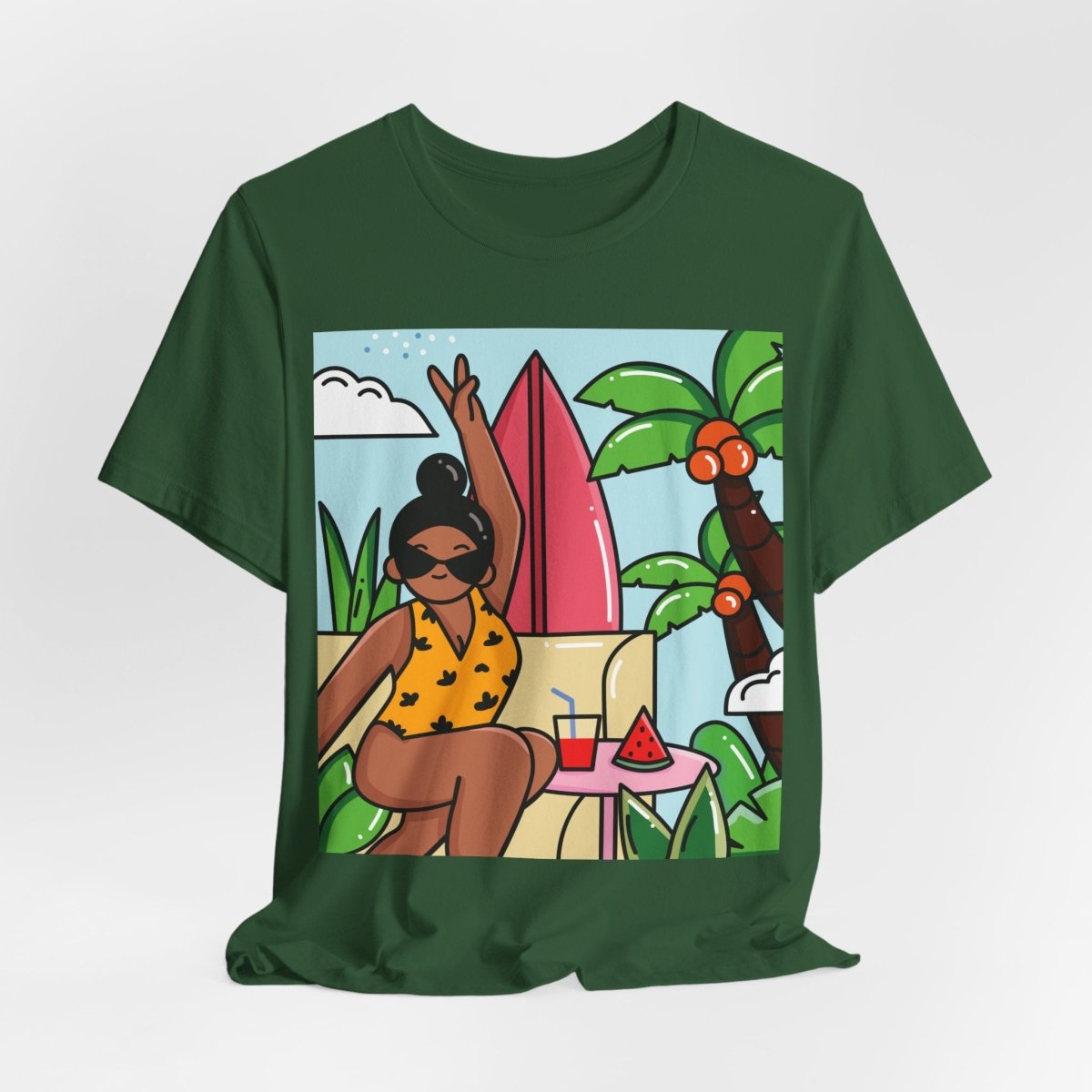 Tropical Vacation T-Shirt - Afrocentric Art by The Trini Gee