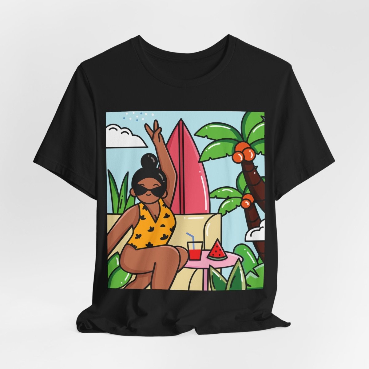 Tropical Vacation T-Shirt - Afrocentric Art by The Trini Gee