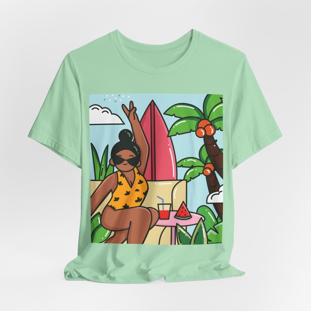 Tropical Vacation T-Shirt - Afrocentric Art by The Trini Gee