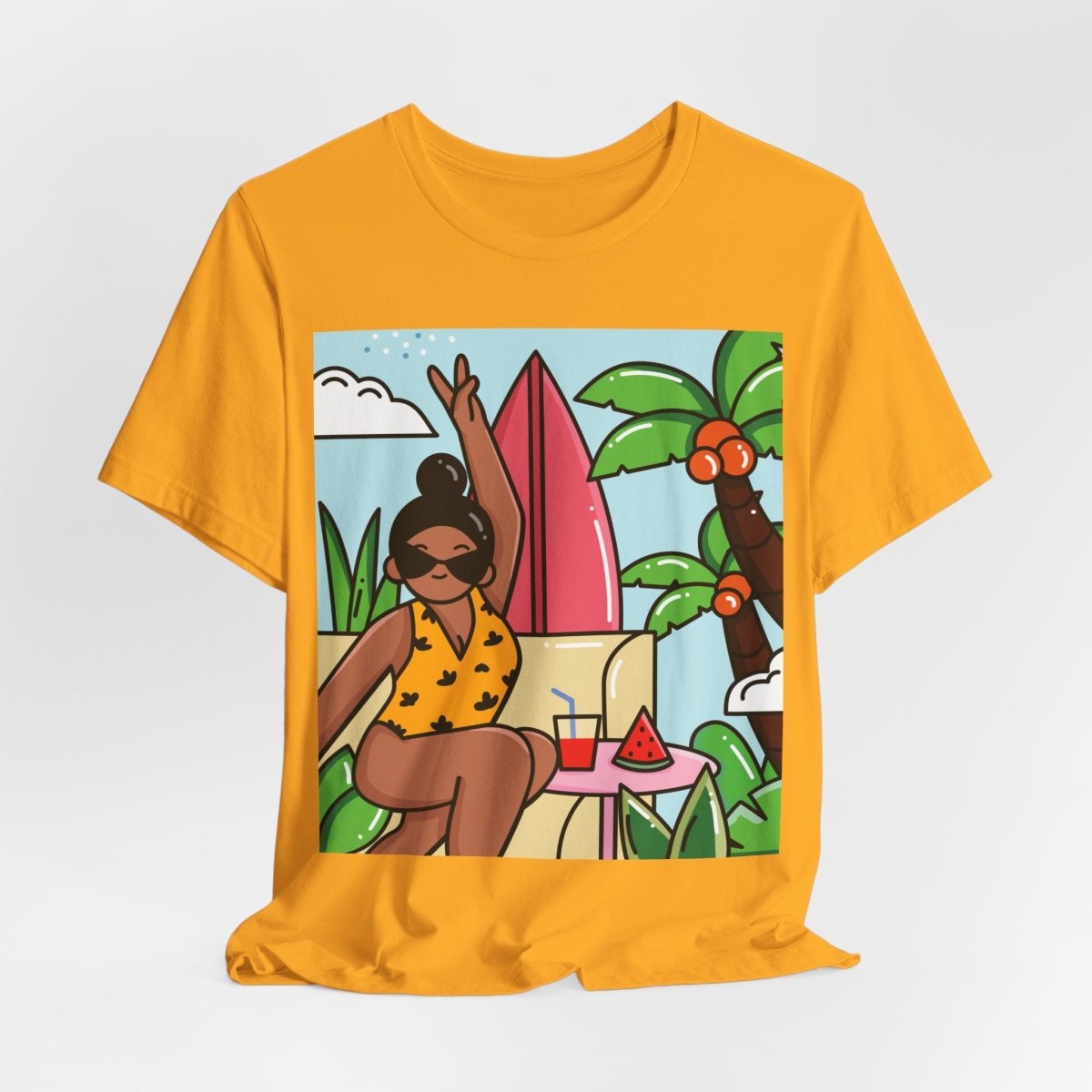 Tropical Vacation T-Shirt - Afrocentric Art by The Trini Gee