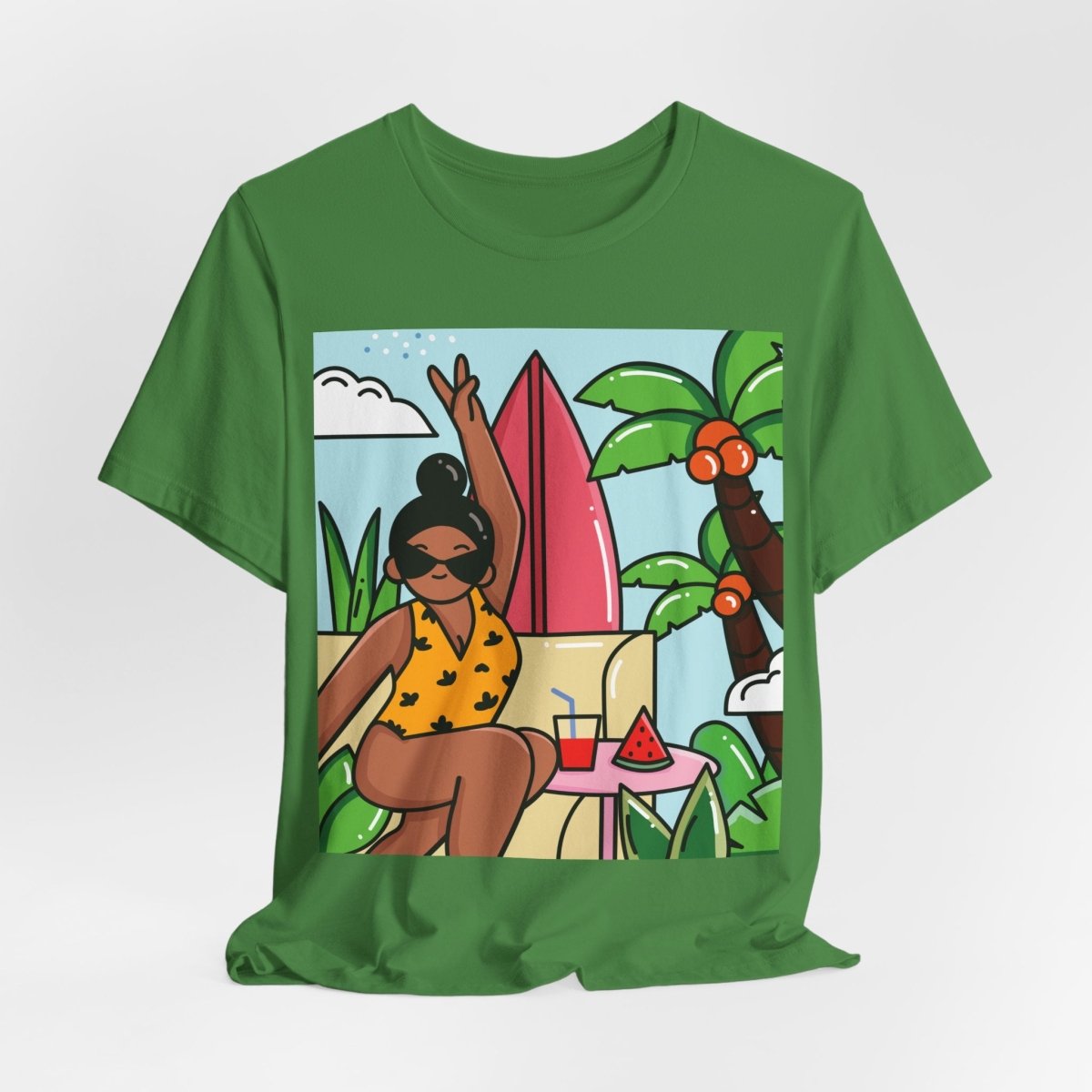 Tropical Vacation T-Shirt - Afrocentric Art by The Trini Gee