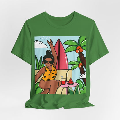 Tropical Vacation T-Shirt - Afrocentric Art by The Trini Gee