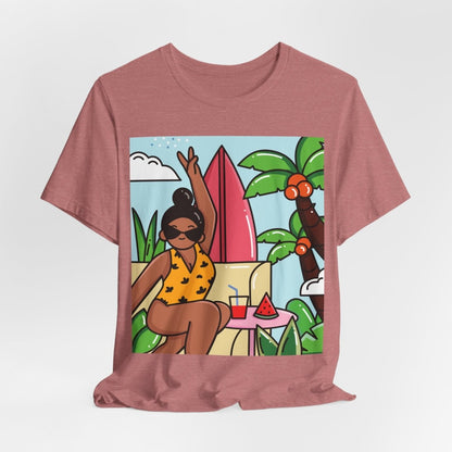 Tropical Vacation T-Shirt - Afrocentric Art by The Trini Gee