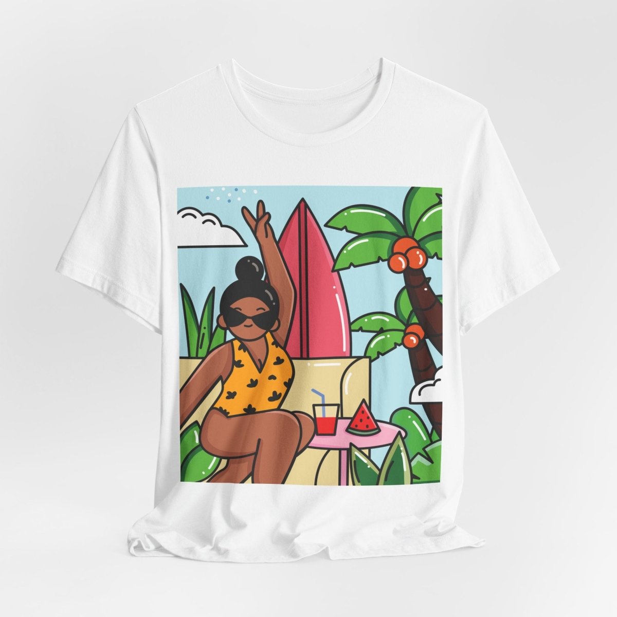 Tropical Vacation T-Shirt - Afrocentric Art by The Trini Gee