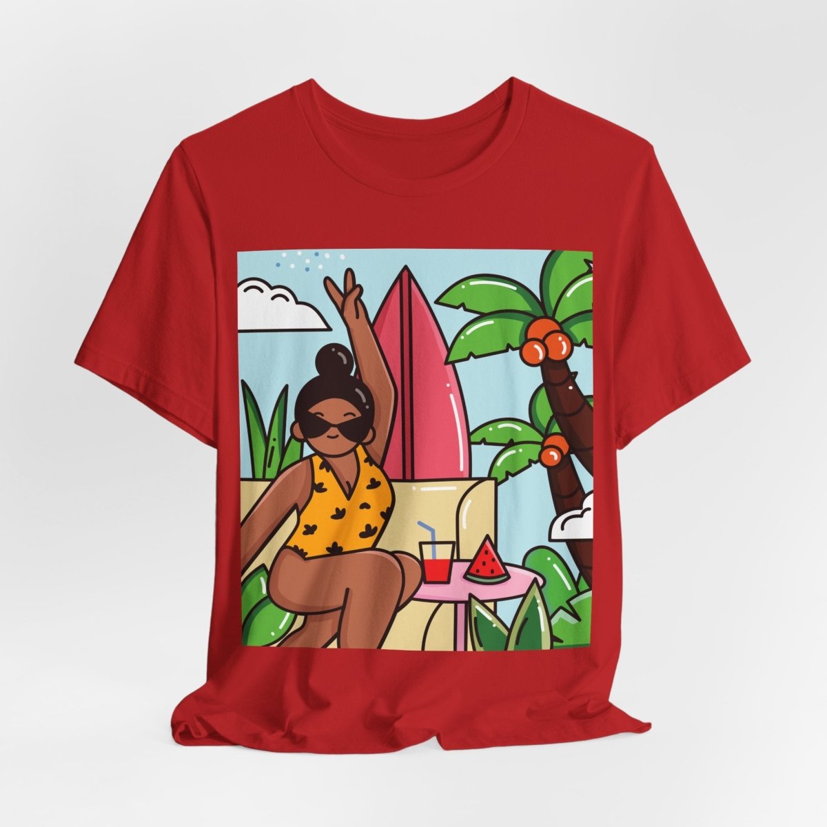 Tropical Vacation T-Shirt - Afrocentric Art by The Trini Gee